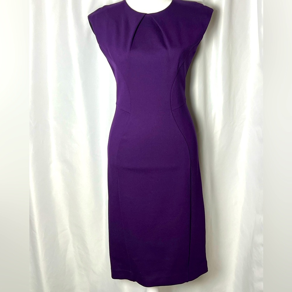 Brooks Brothers Ponte Knit Cap-Sleeve Sheath Dress